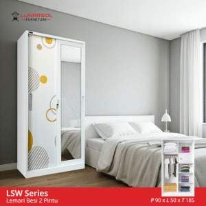 lemari pakaian besi motif marble lunarsol