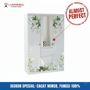 lemari pakaian besi 3 pintu almost perfect diskon