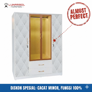 lemari pakaian besi 4 pintu almost perfect diskon