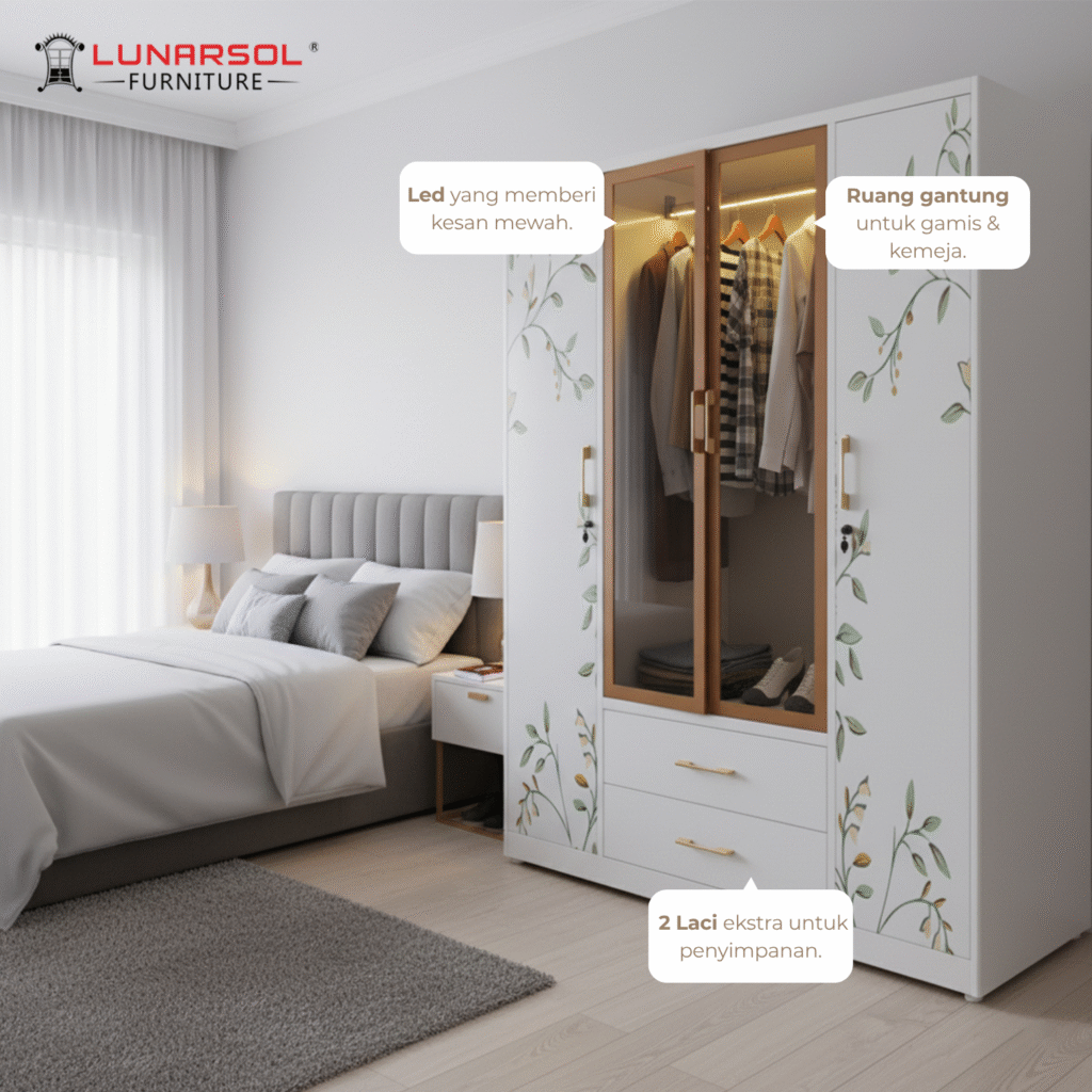 Lemari pakaian 4 pintu CSG 4D