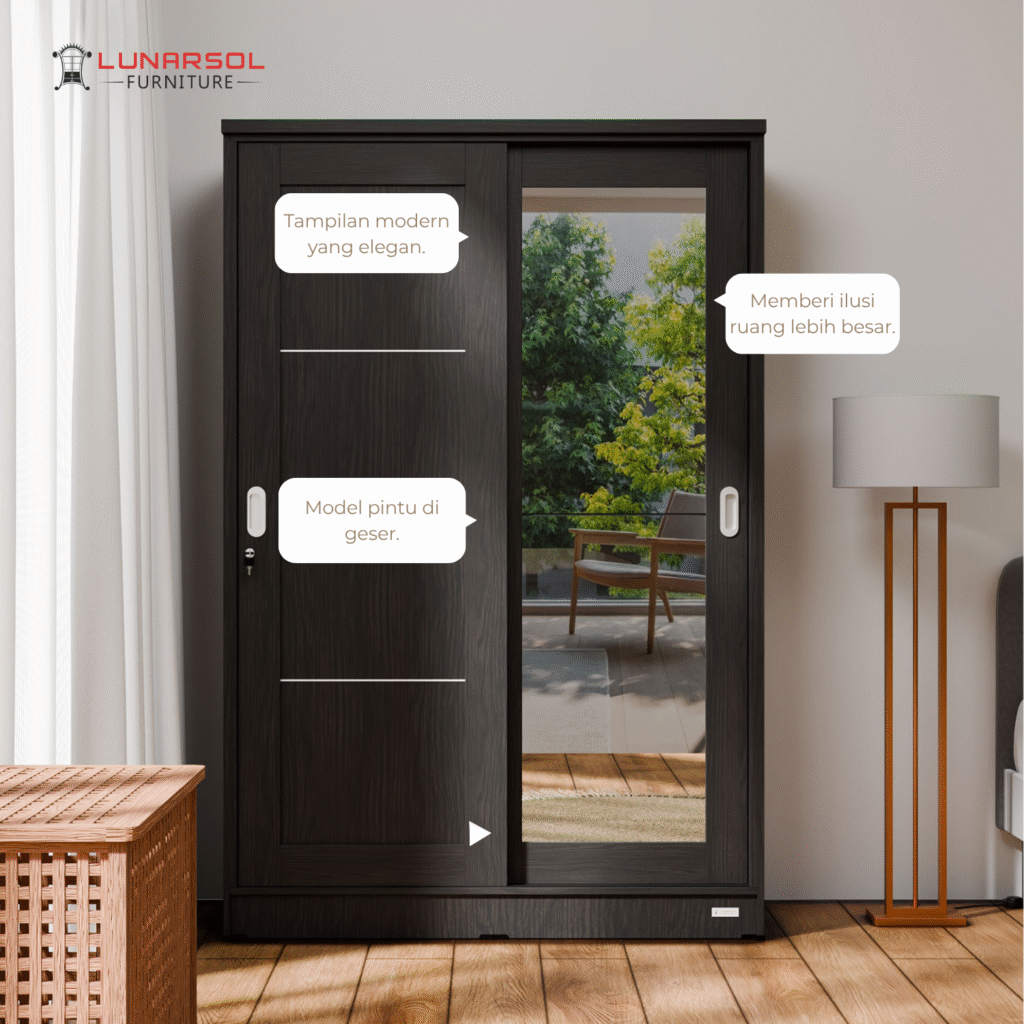 Lemari pakaian 2 minimalis pintu LPT-2006