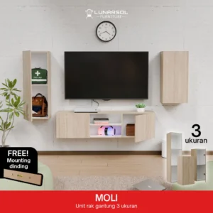 “Furniture rak gantung Lunarsol MOLI model floating shelf modern untuk ruangan minimalis”
