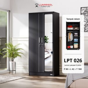 Lemari Pakaian Minimalis Walnut LPT 026