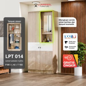 Lemari Pakaian 2 Pintu Meja Rias LPT 014