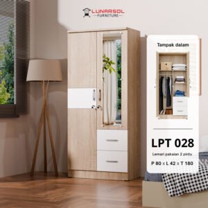 lemari 2 pintu minimalis laci LPT 028