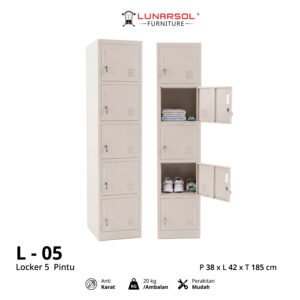 Locker Besi 5 Pintu LUNARSOL Minimalis Anti Karat