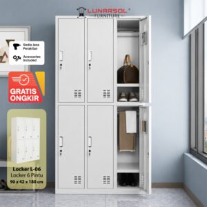 Locker Besi 6 Pintu LUNARSOL Minimalis Anti Karat