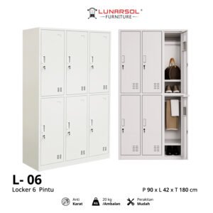 Locker Besi 6 Pintu LUNARSOL Minimalis Anti Karat