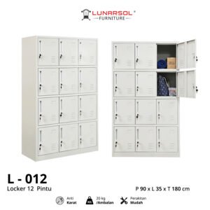 Locker Besi 12 Pintu LUNARSOL Minimalis Anti Karat