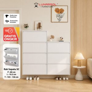 Rak Sepatu Besi Slim Minimalis LUNARSOL Anti Karat