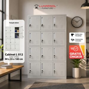Locker Besi 12 Pintu LUNARSOL Minimalis Anti Karat
