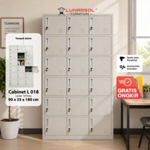 Locker Besi 18 Pintu LUNARSOL Minimalis Anti Karat