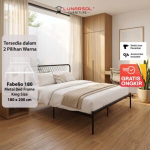 Ranjang Besi Minimalis King Size 180x200 Fabelio