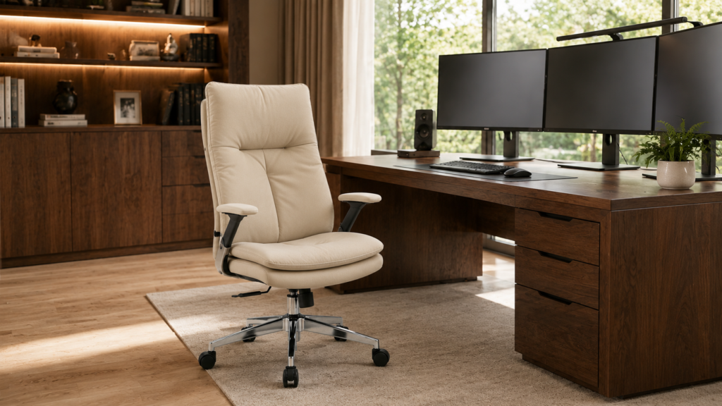 Executive ergonomic chair premium untuk penggunaan intensif di ruang kerja profesional.