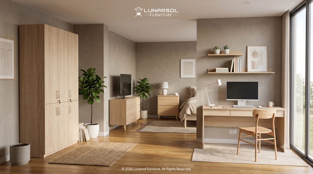 Berbagai inspirasi furniture custom untuk rumah minimalis modern karya Lunarsol Furniture.