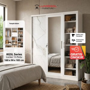 Lemari Besi Sliding 3 Pintu KGSL Series Anti Rayap