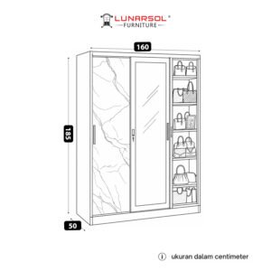 Lemari Besi Sliding 3 Pintu KGSL Series Anti Rayap
