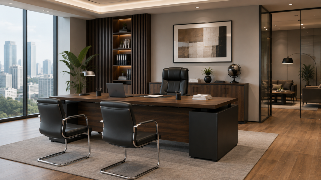 Executive Desk dengan area kerja luas untuk ruang direktur kantor