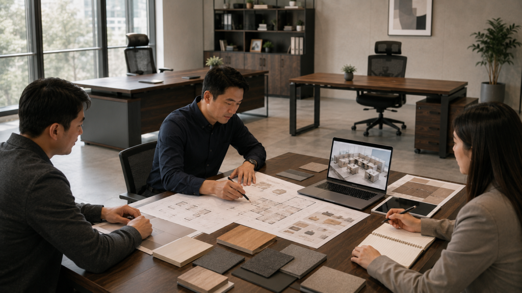 Proses memilih Executive Desk dan Manager Desk berdasarkan kebutuhan ruang kantor