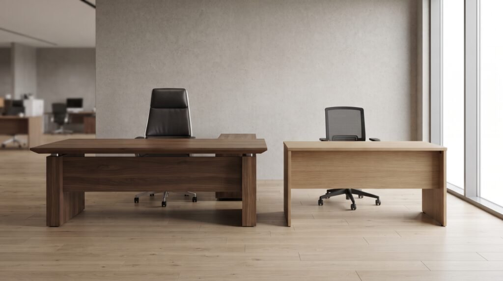 Perbandingan ukuran Executive Desk dan Manager Desk