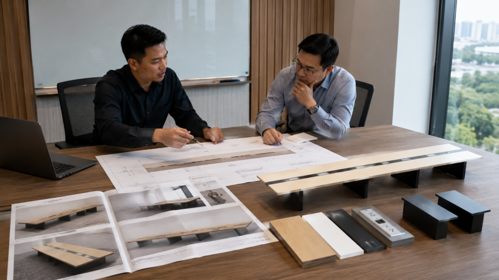 Konsultasi Konsep Meja Meeting Custom 600 cm