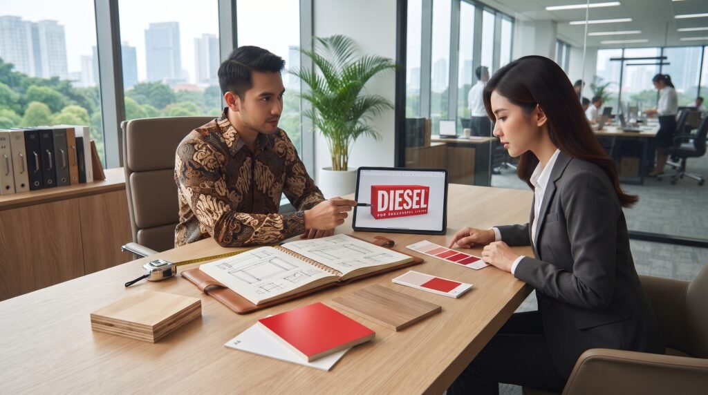 konsultasi kebutuhan meja bar custom dengan branding