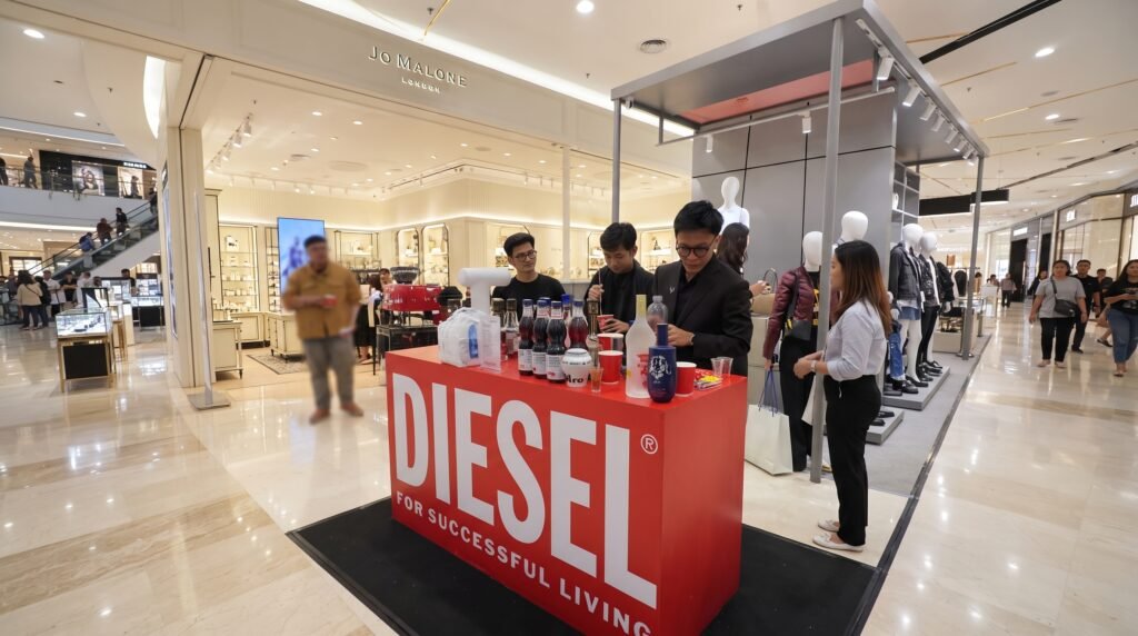 meja bar branding DIESEL saat digunakan dalam event