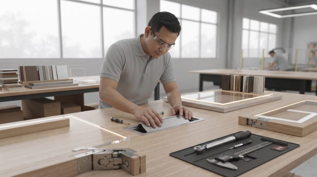 penyelesaian dan integrasi fitur furniture custom