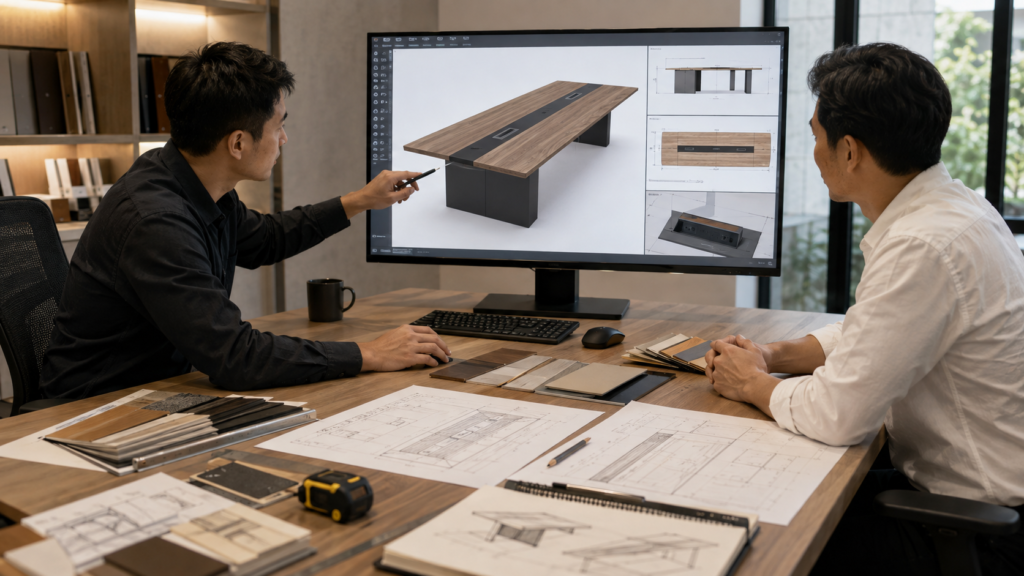 proses desain furniture custom sebelum produksi